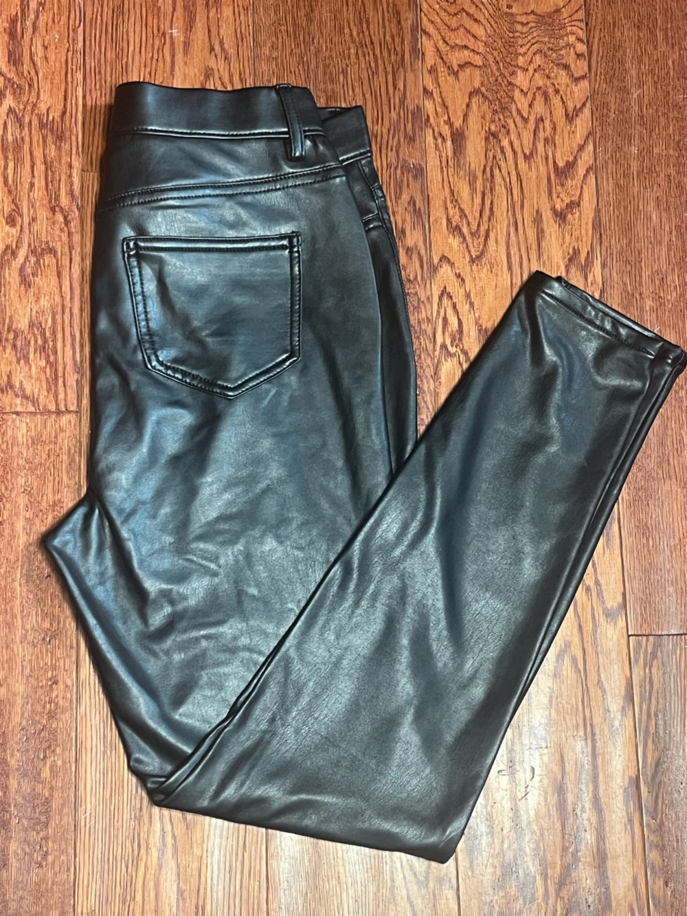 Time and Tru Black Faux Leather Pants with Snap Detail.Women size Small 4-6